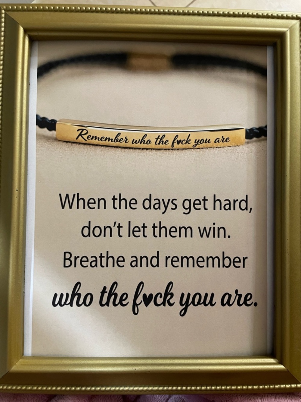 Gold Bar Bracelet Inspirational Wall Art- Inspirational Message